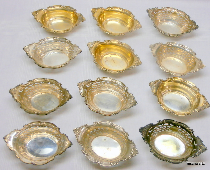 Gorham (12) "Cromwell" Sterling Nut Dish Bowl Tableware Antique Gorham (12) "Cromwell" Sterling Nut Dish Bowl Tableware Antique