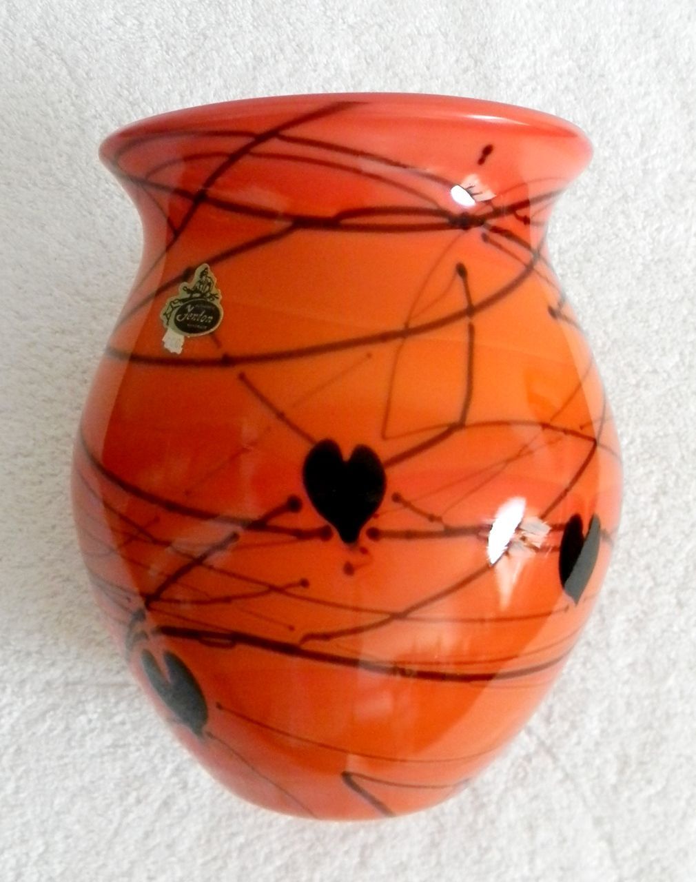 Fenton art glass hanging heart vase - marked Fenton art glass hanging heart vase - marked