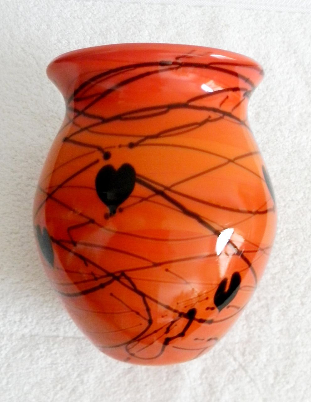 Fenton art glass hanging heart vase - marked Fenton art glass hanging heart vase - marked
