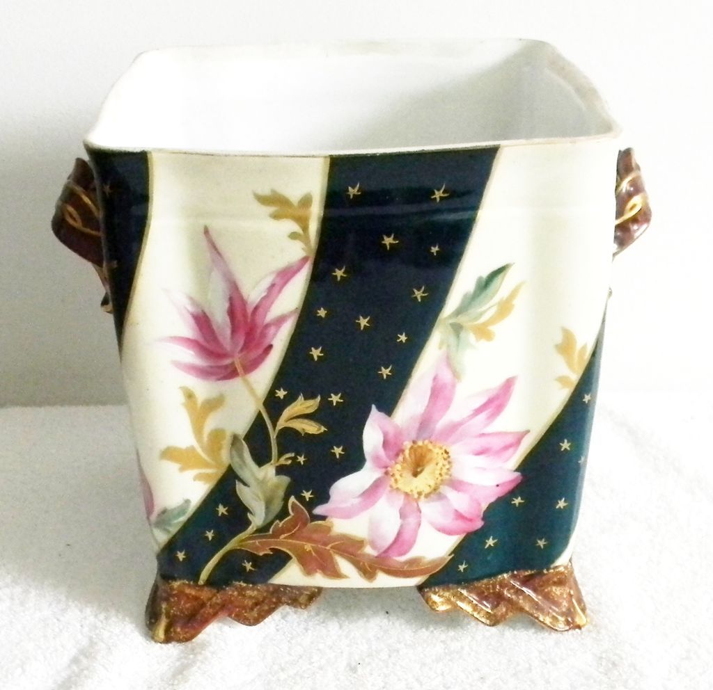 Sazerat Limoges RARE jardiniere with floral designs - circa 1890s Sazerat Limoges RARE jardiniere with floral designs - circa 1890s