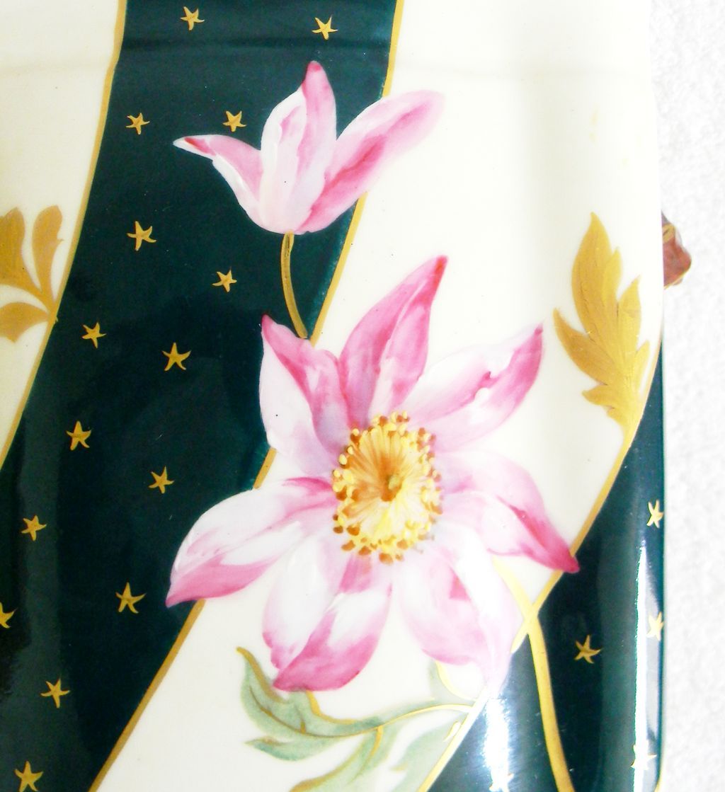 Sazerat Limoges RARE jardiniere with floral designs - circa 1890s Sazerat Limoges RARE jardiniere with floral designs - circa 1890s