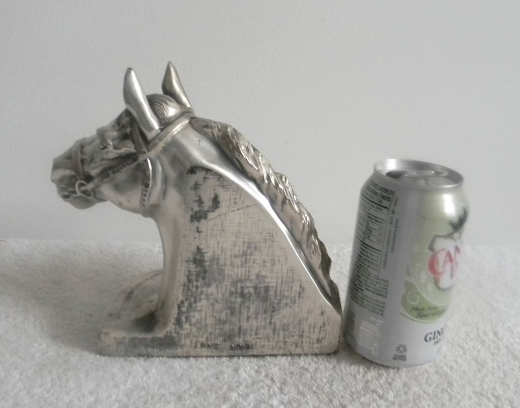Philadelphia Mfg Co pair of horse head bookends - silver plated Philadelphia Mfg Co pair of horse head bookends - silver plated