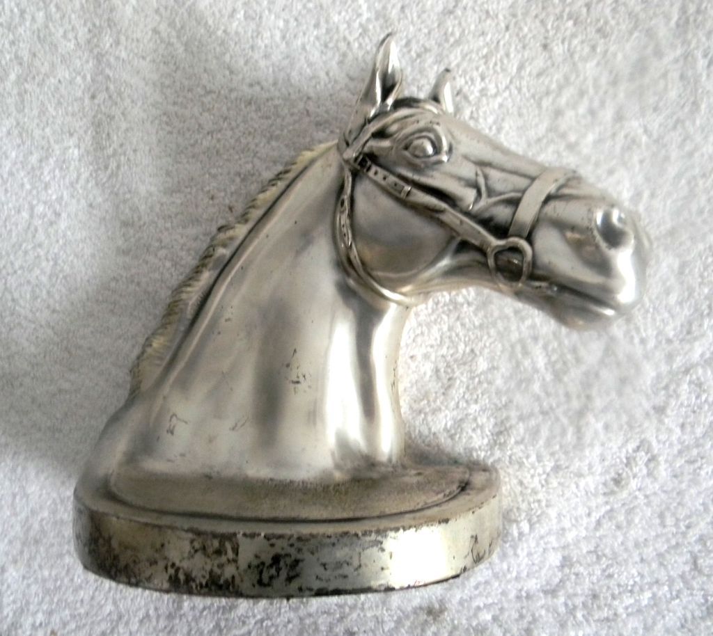Philadelphia Mfg Co pair of horse head bookends - silver plated Philadelphia Mfg Co pair of horse head bookends - silver plated
