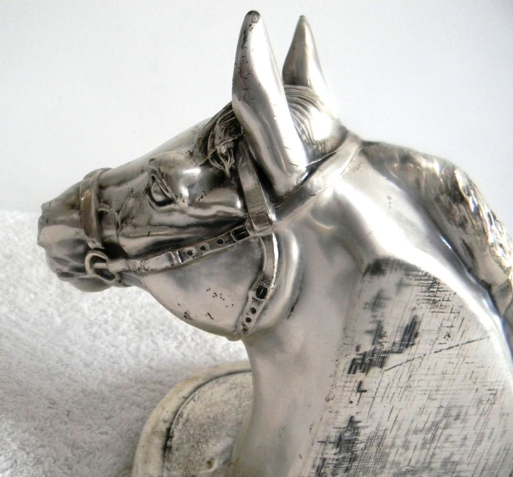 Philadelphia Mfg Co pair of horse head bookends - silver plated Philadelphia Mfg Co pair of horse head bookends - silver plated