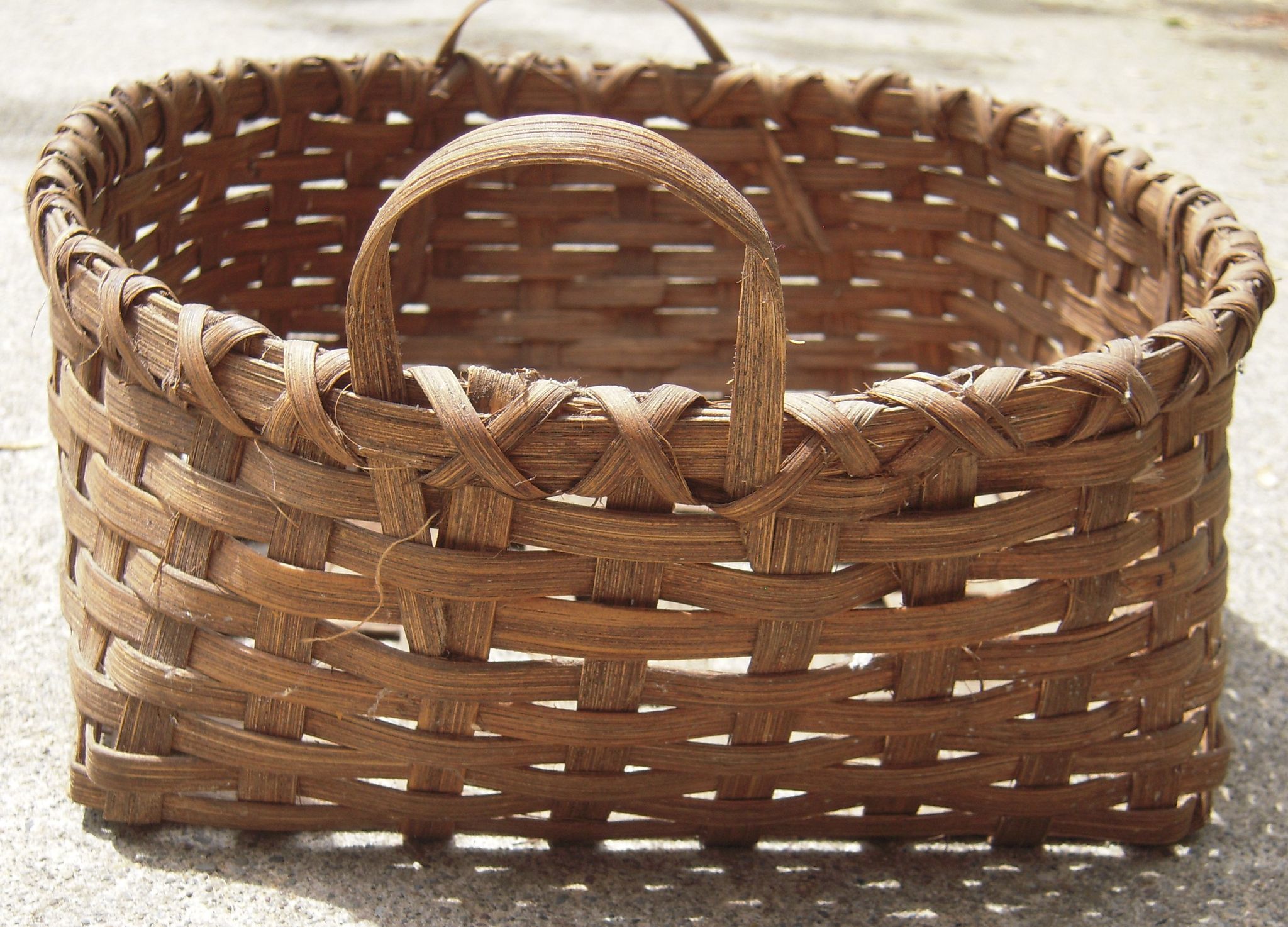 Early 20th Century Reed Basket from bluesprucerugsandantiques on Ruby Lane
