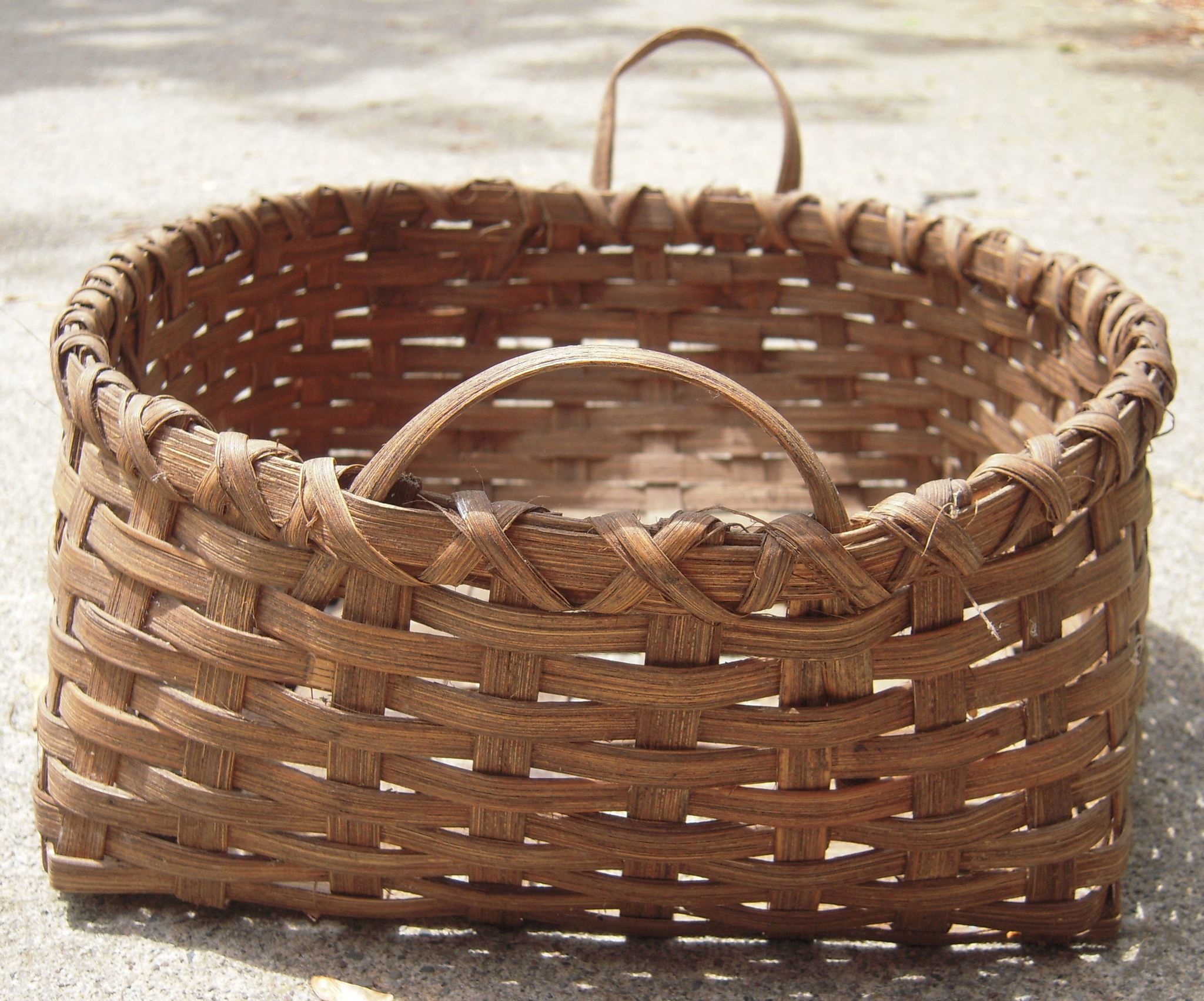 Early 20th Century Reed Basket from bluesprucerugsandantiques on Ruby Lane