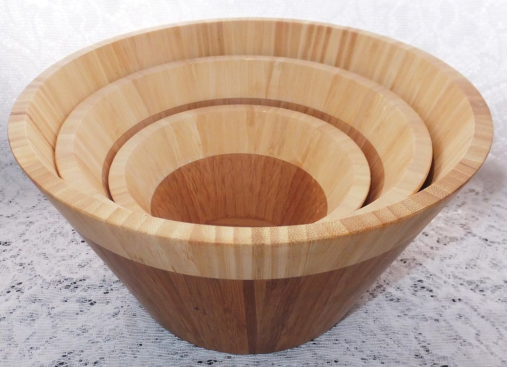Bamboo Nesting Bowls Set of Three Expertly Crafted from suttonhouse on