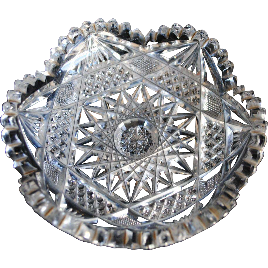 Small ABP Cut Crystal Bowl from everythingexquisite on Ruby Lane