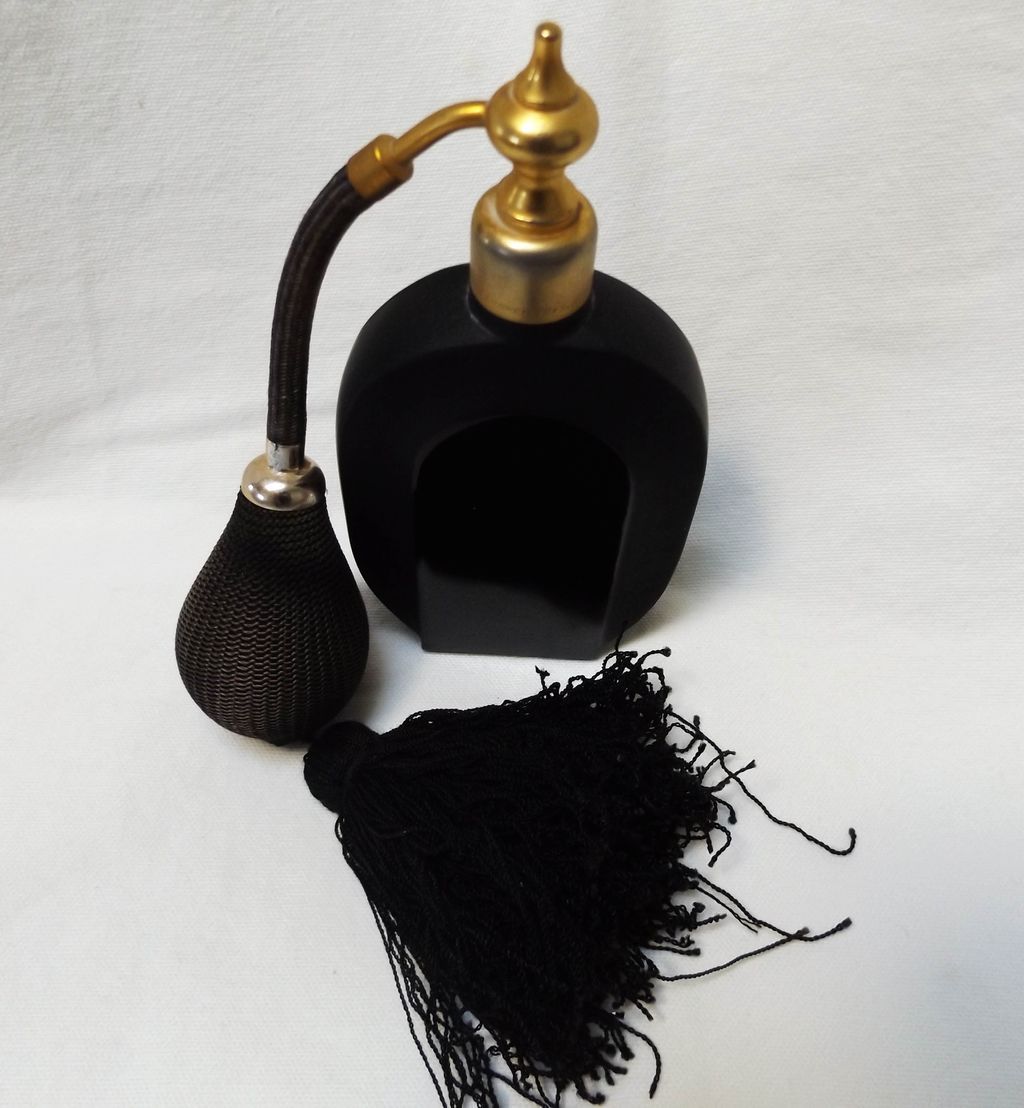 Marcel Franck French Ebony Glass Perfume Atomizer From