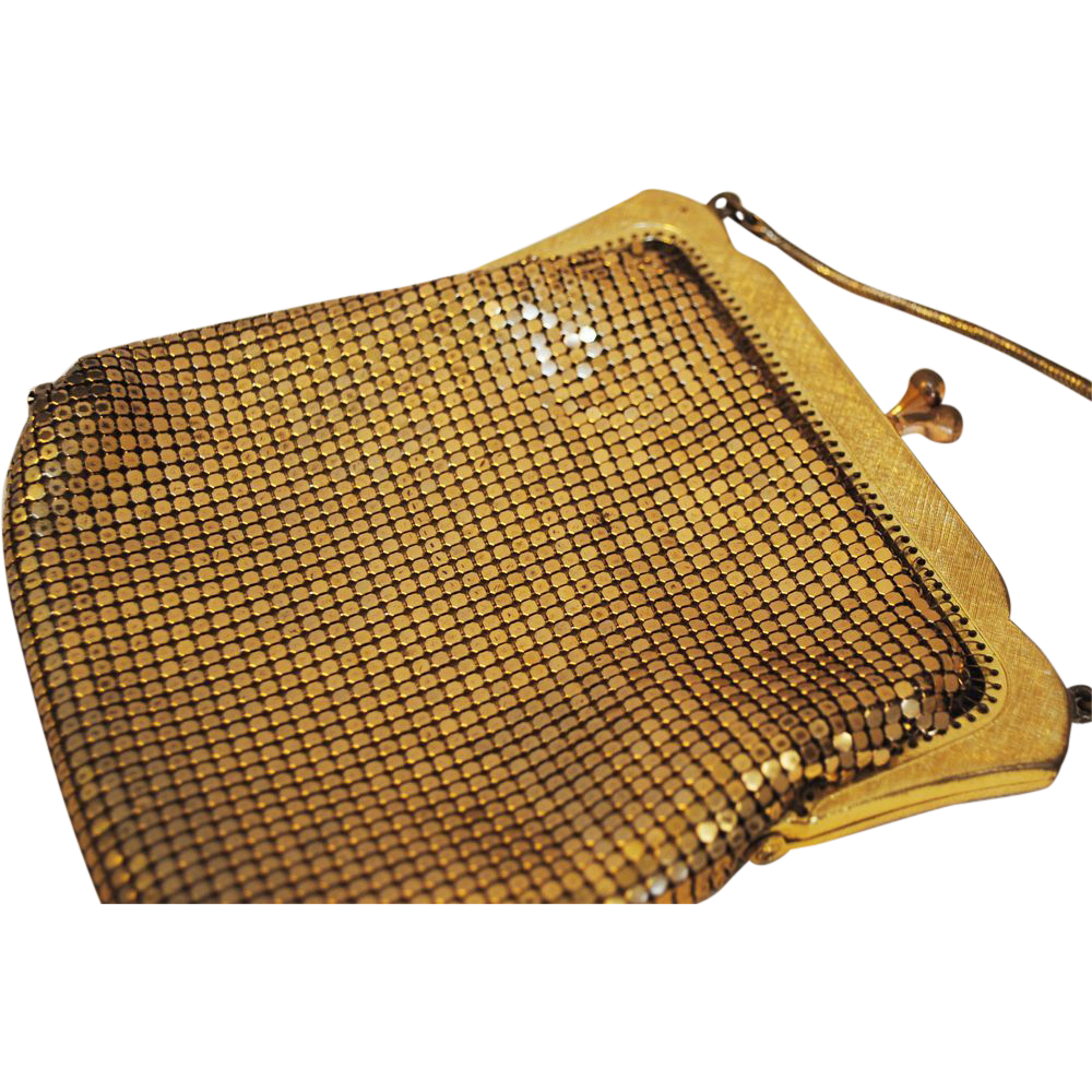 Vintage Australian Oroton Gold Mesh Evening Bag from everythingexquisite on Ruby Lane