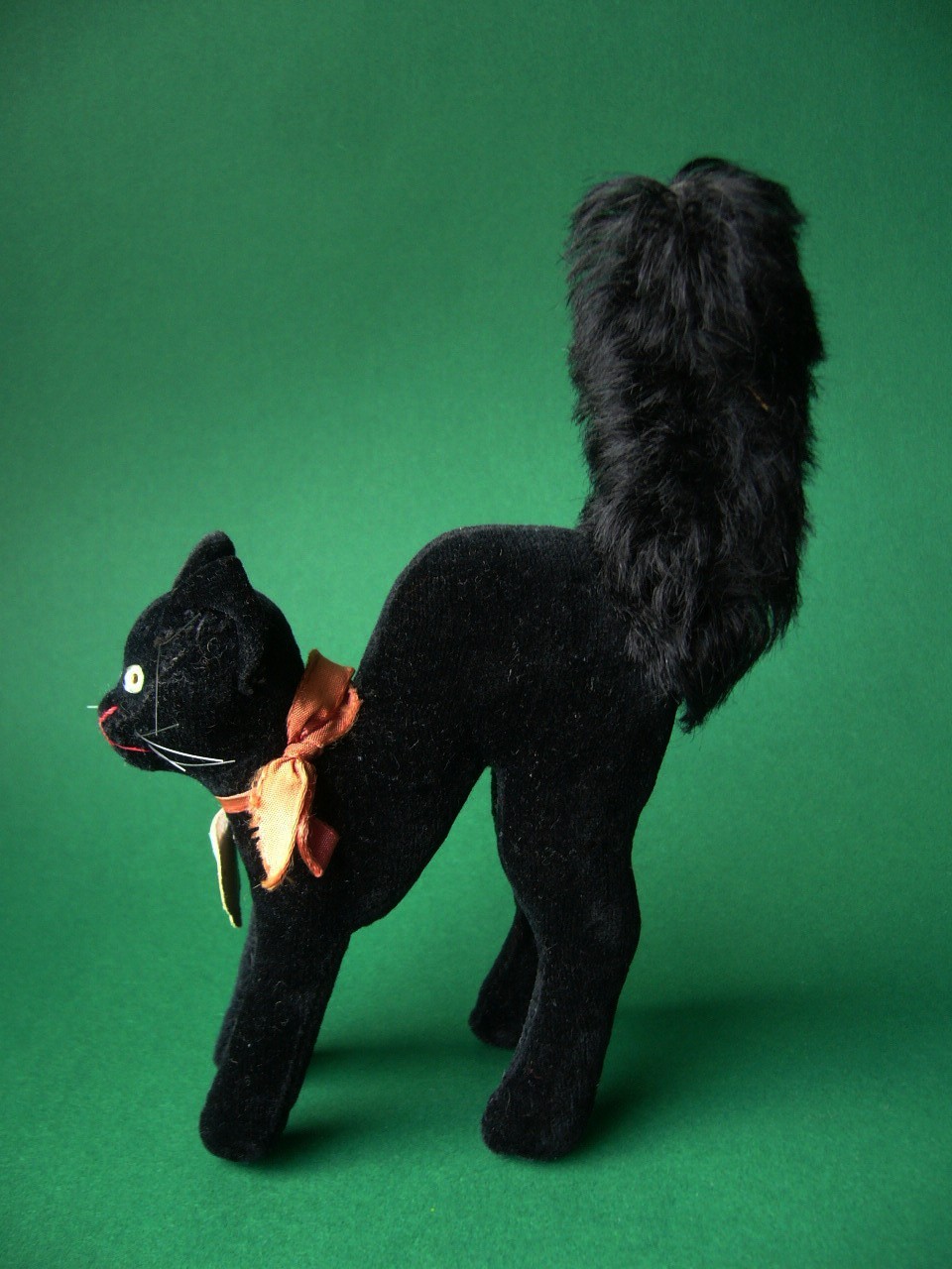 Rare Steiff Black Tom Cat 1950s w ID ex con Rare Steiff Black Tom Cat 1950s w ID ex con