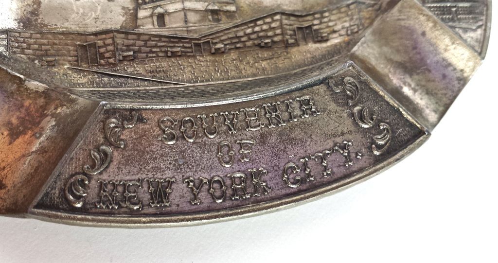 Occupied Japan New York Metal Ashtray Occupied Japan New York Metal Ashtray