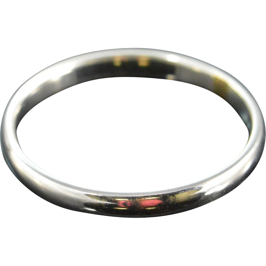 Ladies Plain Polished Wedding Ring Band 18K White Gold Size 8.75