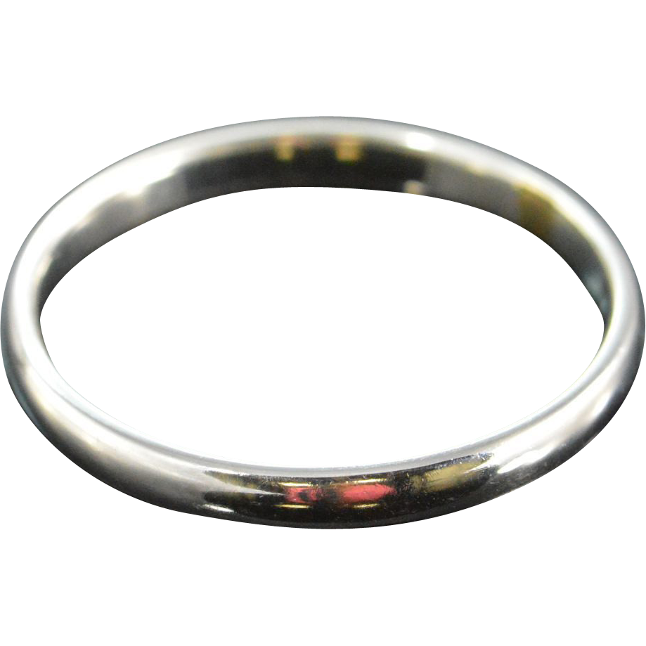 Ladies Plain Polished Wedding Ring Band 18K White Gold Size 8.75 Ladies Plain Polished Wedding Ring Band 18K White Gold Size 8.75