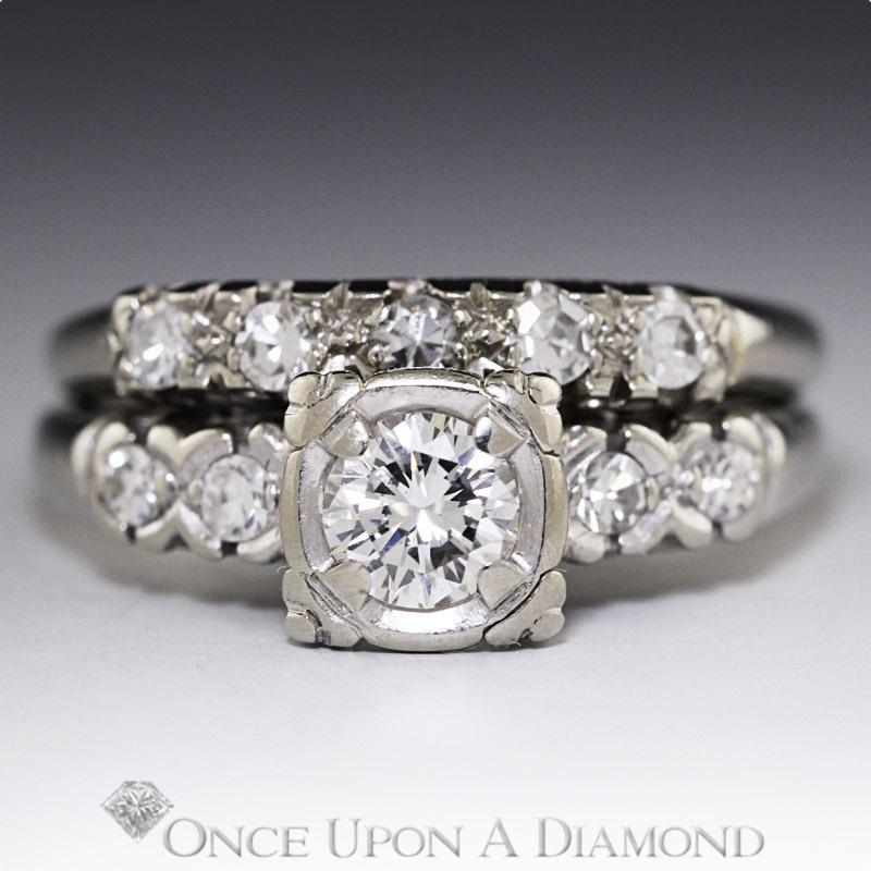 00ctw Round  Single Cut Diamond Engagement Ring Set in 14 Karat ...