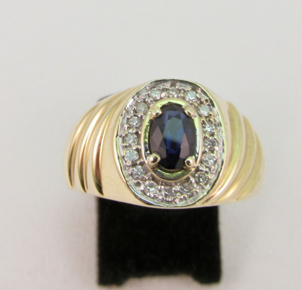 Estate Men's Sapphire and Diamond Ring