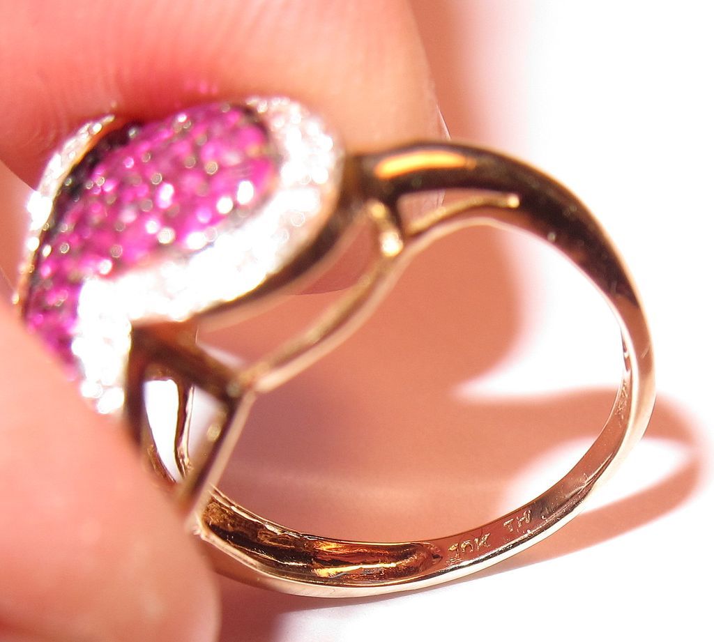 Vintage 10K Genuine Ruby & Diamond Heart Ring (Sz 5.5) Be My Valentine Vintage 10K Genuine Ruby & Diamond Heart Ring (Sz 5.5) Be My Valentine