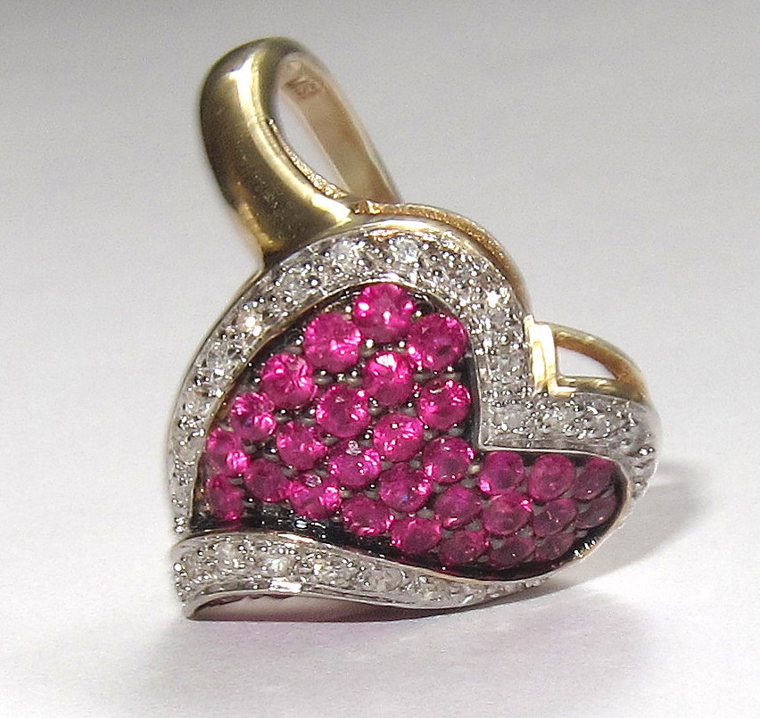 Vintage 10K Genuine Ruby & Diamond Heart Ring (Sz 5.5) Be My Valentine Vintage 10K Genuine Ruby & Diamond Heart Ring (Sz 5.5) Be My Valentine