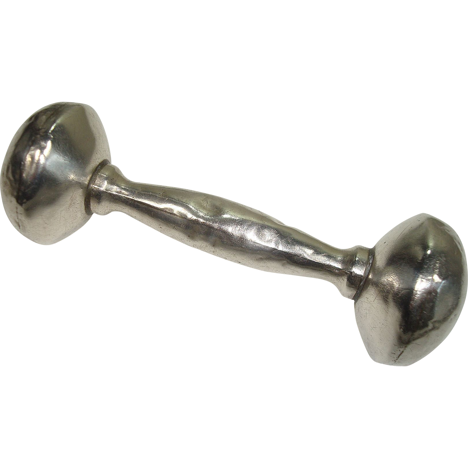 Sterling Barbell Baby Rattle from silverbypatrick on Ruby Lane