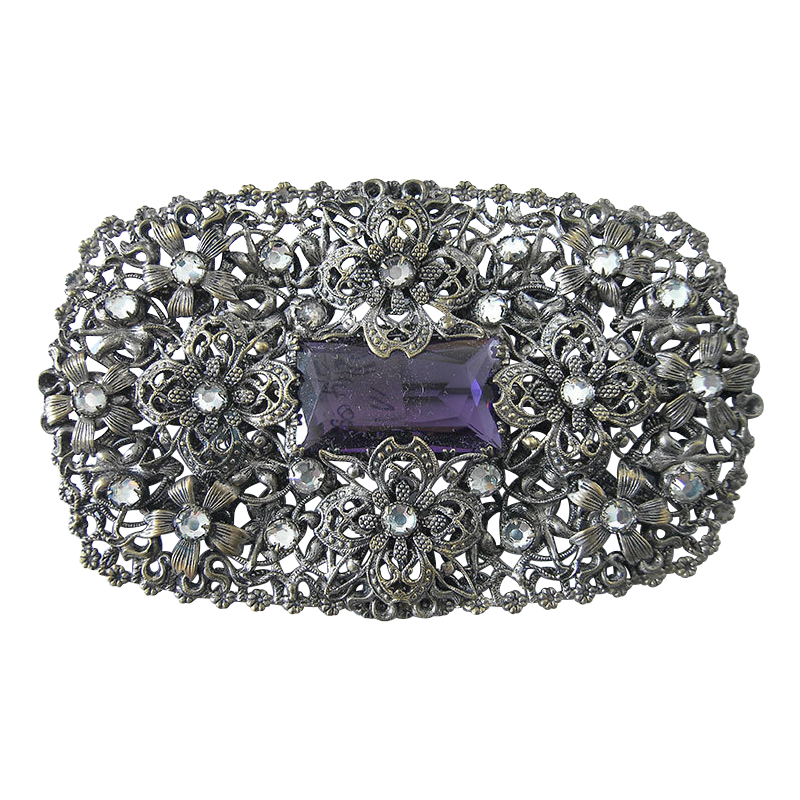 Very large decorative fashion jewelry brooch Gablonz outstanding from