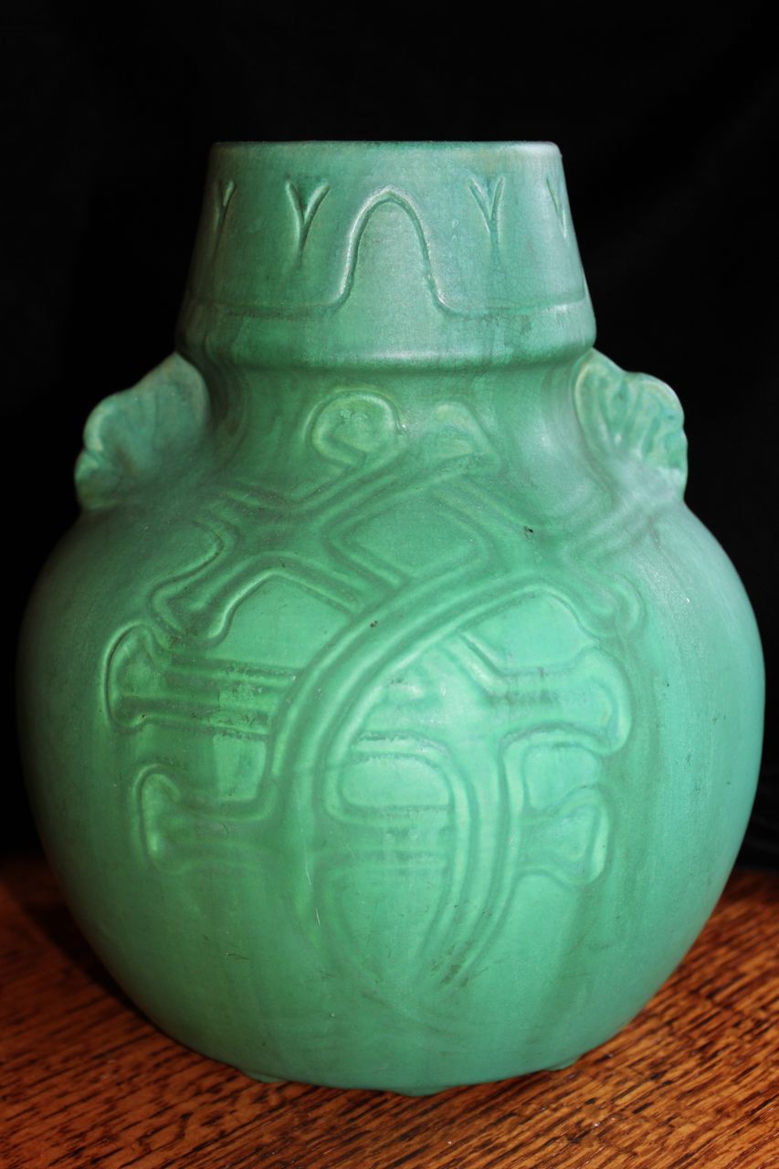 Owens Pottery Arts & Crafts Vase, Zanesville, Ohio from patinaantiques