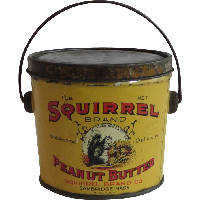 Squirrel Brand Peanut Butter Pail from thecuriousamerican on Ruby Lane
