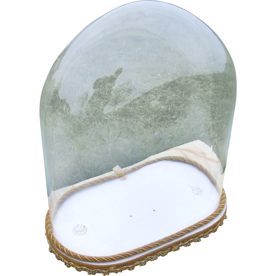 Vintage Oval Pressed Glass Globe Dome Cloche Display Hand blown from