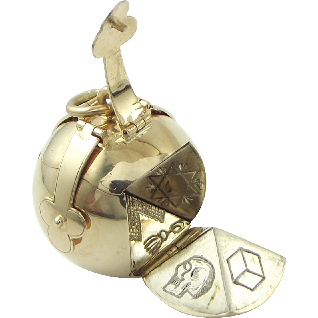 ... Masonic Ball in 9ct Gold (9 karat) and Silver (925). Circa 1900