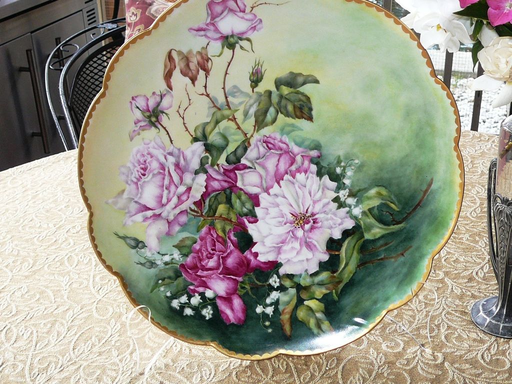 14 inch Limoges Rose Charger 14 inch Limoges Rose Charger