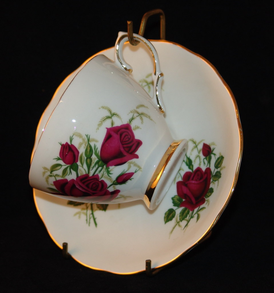 Vintage Colclough Bone China Rose Cup & Saucer Made in England Vintage Colclough Bone China Rose Cup & Saucer Made in England