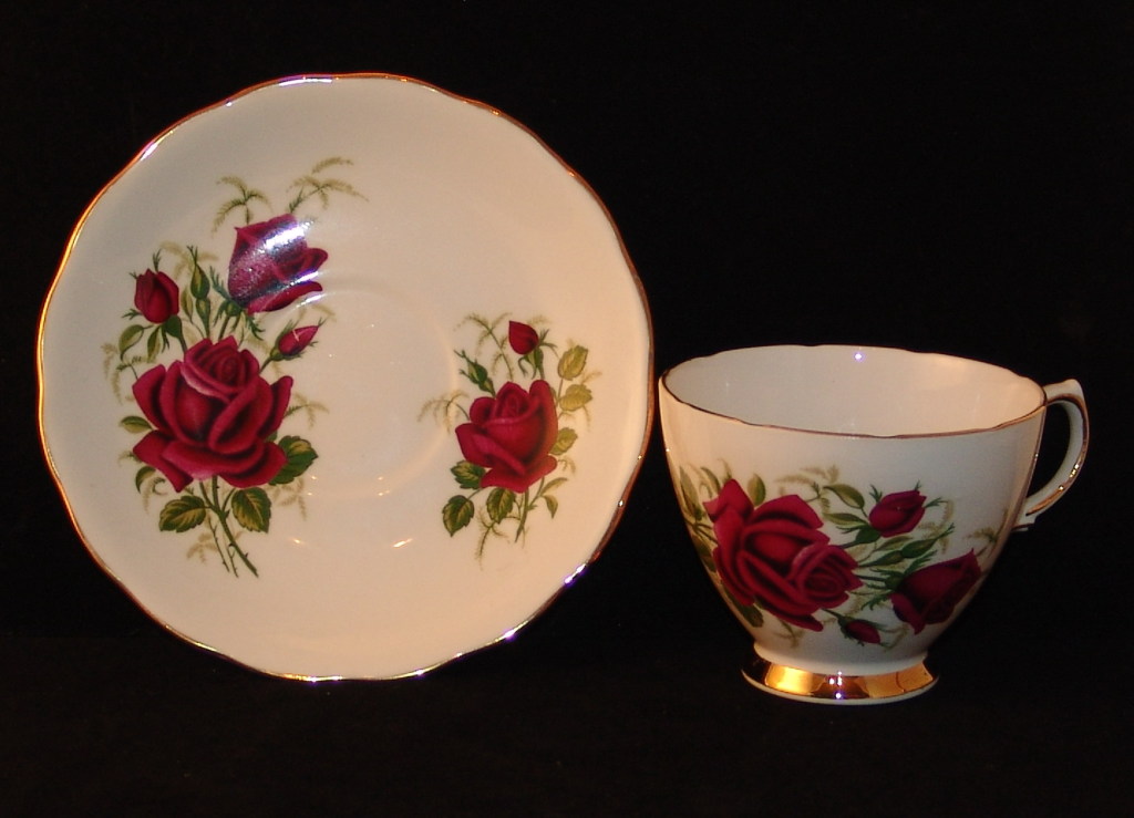 Vintage Colclough Bone China Rose Cup & Saucer Made in England Vintage Colclough Bone China Rose Cup & Saucer Made in England