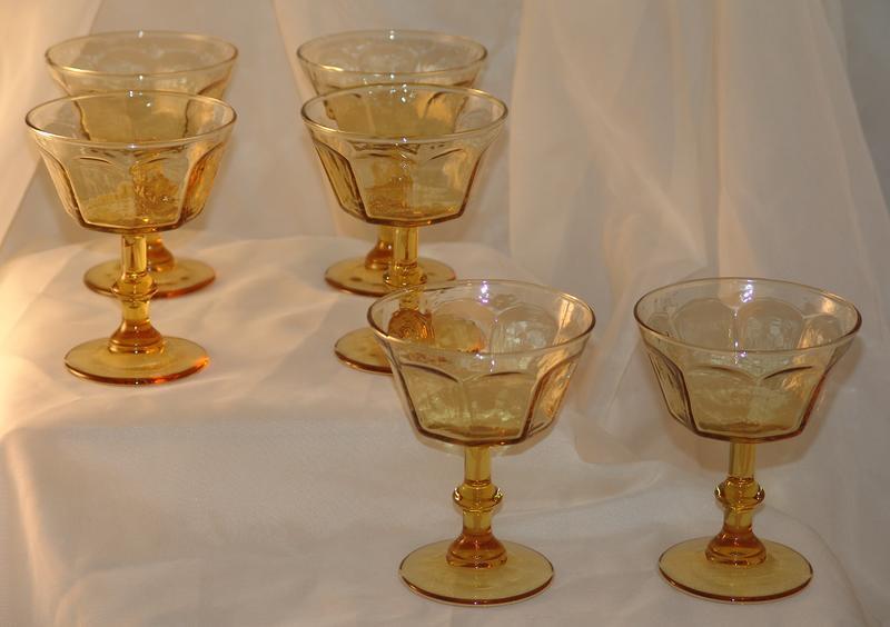 14 Matching Amber Colored Stemmed Water Goblets Parfaits & Sherberts 14 Matching Amber Colored Stemmed Water Goblets Parfaits & Sherberts