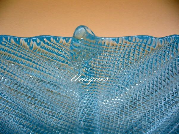 2 Ice Blue Italian Art Glass Leaf Nesting Nut Dishes 1960's 2 Ice Blue Italian Art Glass Leaf Nesting Nut Dishes 1960's