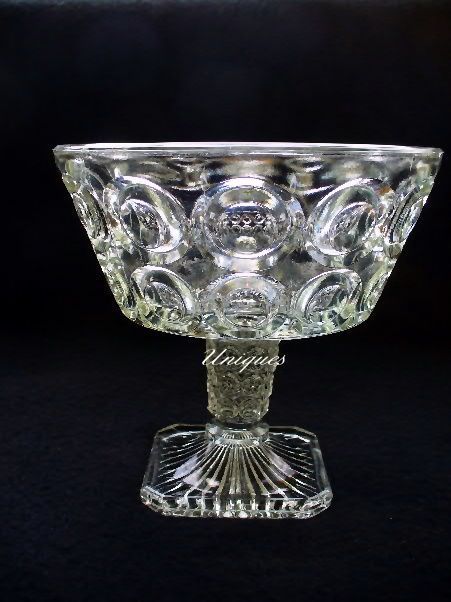 EAPG Bellaire Goblet Co. Glass Giant Bulls Eye Compote #151 1889 EAPG Bellaire Goblet Co. Glass Giant Bulls Eye Compote #151 1889