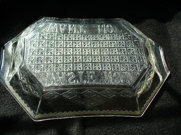 EAPG Waste Not Want Not Platter Early American Pattern Glass EAPG Waste Not Want Not Platter Early American Pattern Glass