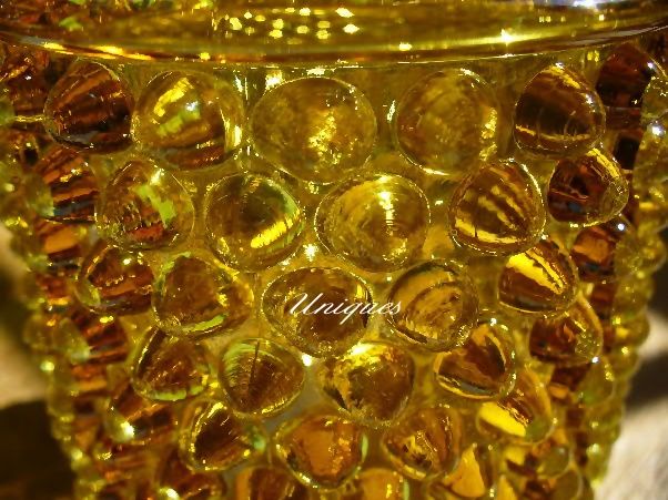 Vintage Honey Amber Glass Hob Nail Hobnail Cruet Oil / Vinegar Bottle Vintage Honey Amber Glass Hob Nail Hobnail Cruet Oil / Vinegar Bottle