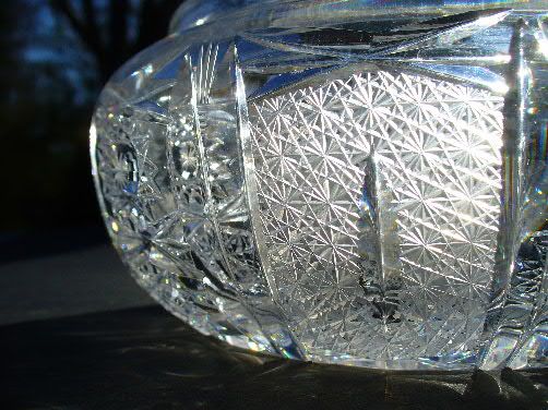 American Brilliant Cut Higgins & Seiter Imperial Glass Hair Receiver Powder Jar American Brilliant Cut Higgins & Seiter Imperial Glass Hair Receiver Powder Jar