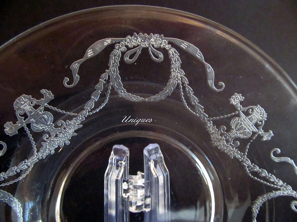 9 Fostoria Glass Garland Etch #237 Saucers 1915-28 Depression Glass 9 Fostoria Glass Garland Etch #237 Saucers 1915-28 Depression Glass