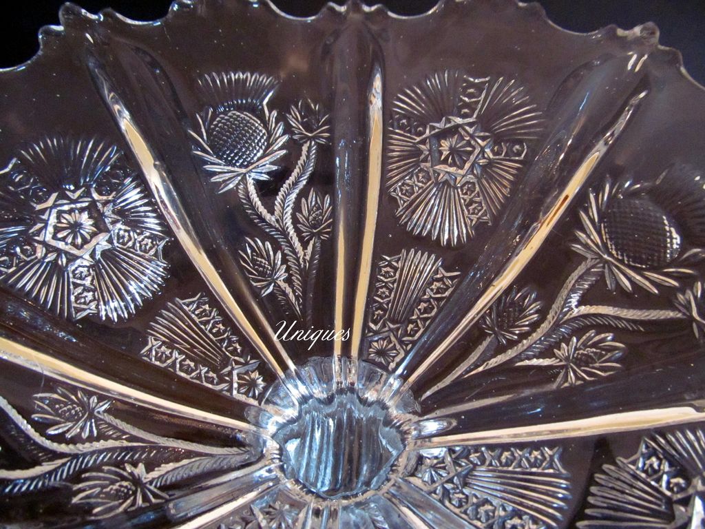 EAPG Higbee Glass Large Paneled Thistle Late Thistle Compote EAPG Higbee Glass Large Paneled Thistle Late Thistle Compote