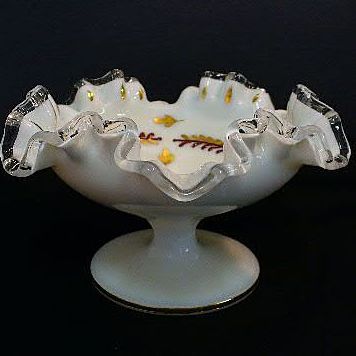 Fenton Silver Crest Charleton Laurel and Bow #206 Footed Compote Fenton Silver Crest Charleton Laurel and Bow #206 Footed Compote