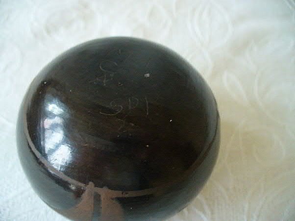 Sm. Santo Domingo Pueblo Indian Burnished Black Pottery Pot Signed MA & CA Sm. Santo Domingo Pueblo Indian Burnished Black Pottery Pot Signed MA & CA