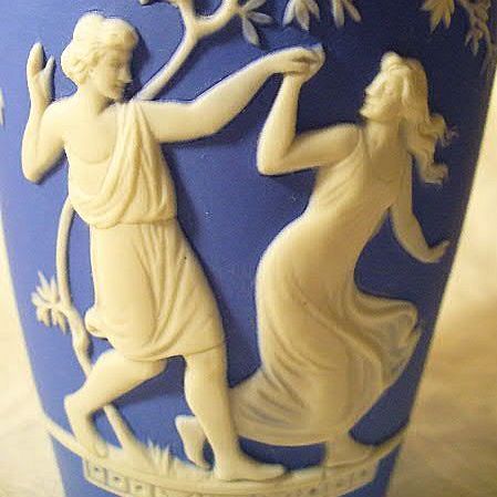 Schafer and Vater Blue Jasperware Germany 5 1/2" Vase Schafer and Vater Blue Jasperware Germany 5 1/2" Vase