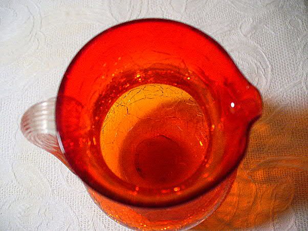 Mini Amberina Crackle Glass Pitcher New England Glass Co. Mini Amberina Crackle Glass Pitcher New England Glass Co.