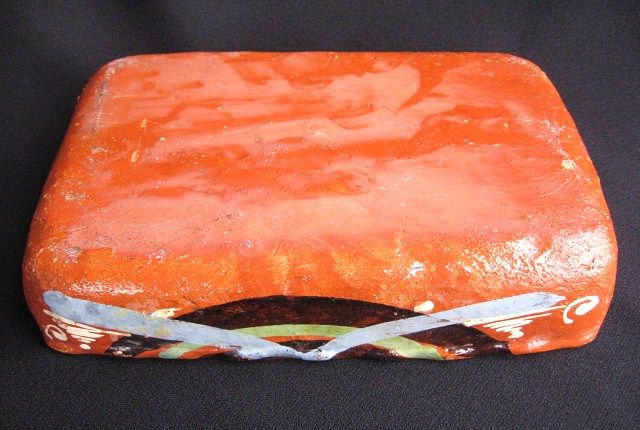 Vintage Mexican Bandera Redware Pottery Rectangular Dish Vintage Mexican Bandera Redware Pottery Rectangular Dish