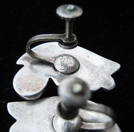 1930s Mexican Deco Silver & Amethyst Earrings 1930s Mexican Deco Silver & Amethyst Earrings