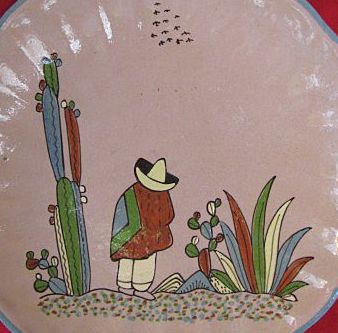 Tlaquepaque Pottery Plate from Jalisco State Mexico 1940s Tlaquepaque Pottery Plate from Jalisco State Mexico 1940s