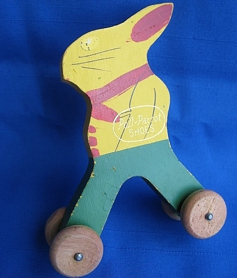 Rare Vintage Poll-Parrot Shoes Wooden Toy Rabbit c. 1920s Rare Vintage Poll-Parrot Shoes Wooden Toy Rabbit c. 1920s