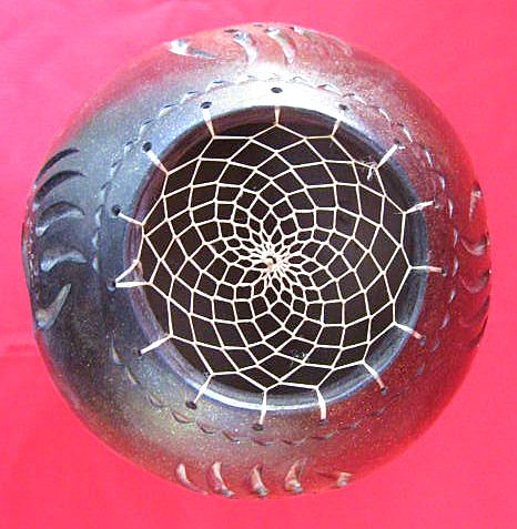Navajo Bear Claw Dream Catcher Art Pottery by Fernandez Benally Navajo Bear Claw Dream Catcher Art Pottery by Fernandez Benally