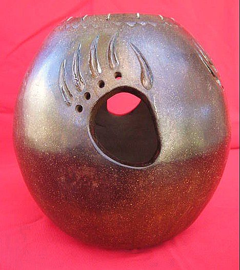 Navajo Bear Claw Dream Catcher Art Pottery by Fernandez Benally Navajo Bear Claw Dream Catcher Art Pottery by Fernandez Benally