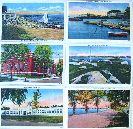 Lot of 13 New Bedford News Linen Postcards of Massachusetts Cities 1930s 1940s Lot of 13 New Bedford News Linen Postcards of Massachusetts Cities 1930s 1940s